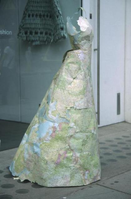 Cartographic Dress - Made from Two World Atlas's