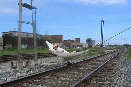Rest on railway track