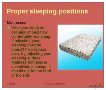proper sleeping positions
