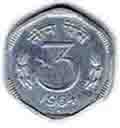 Three Paise Coin