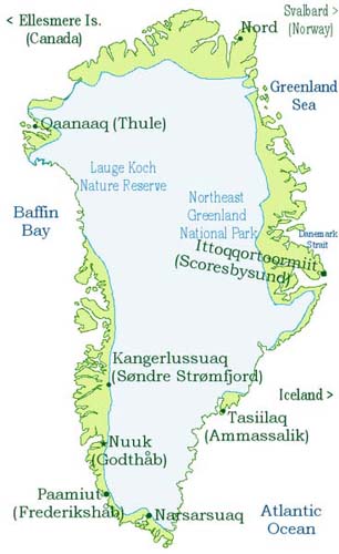 Map - Greenland's Glaciers