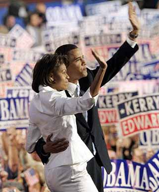 Barack Obama with his wife