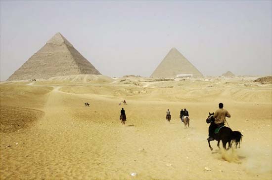 Ancient Pyramids in Giza, Egypt